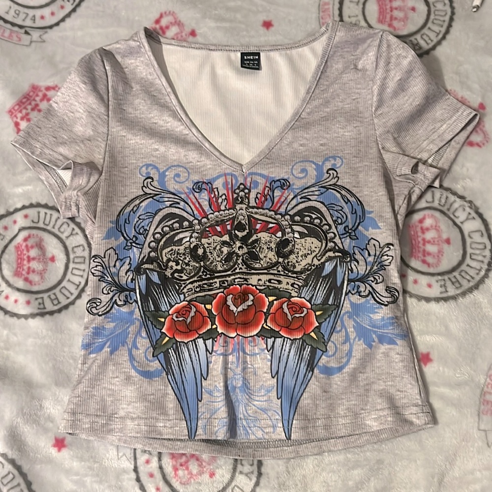 Cute ghrapic design y2k crop top
